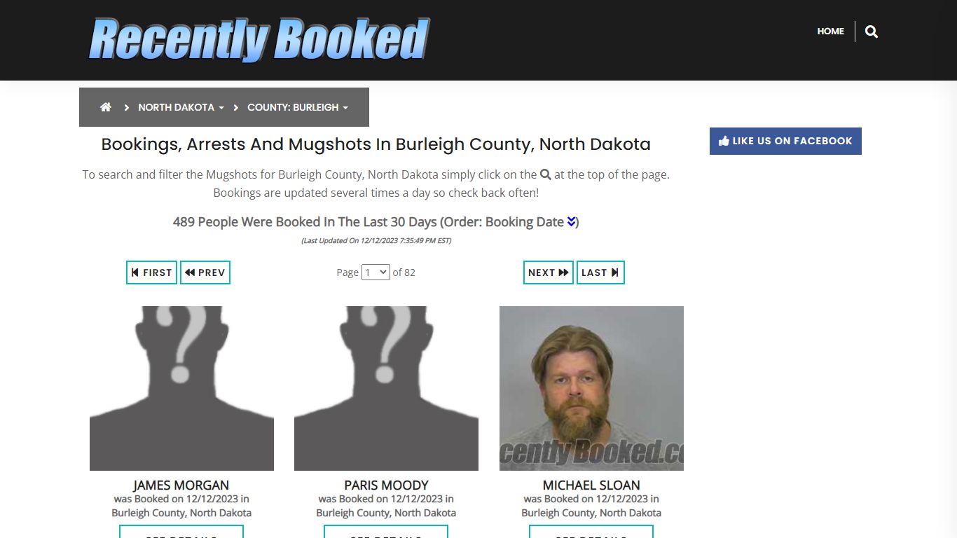 Bookings, Arrests and Mugshots in Burleigh County, North Dakota