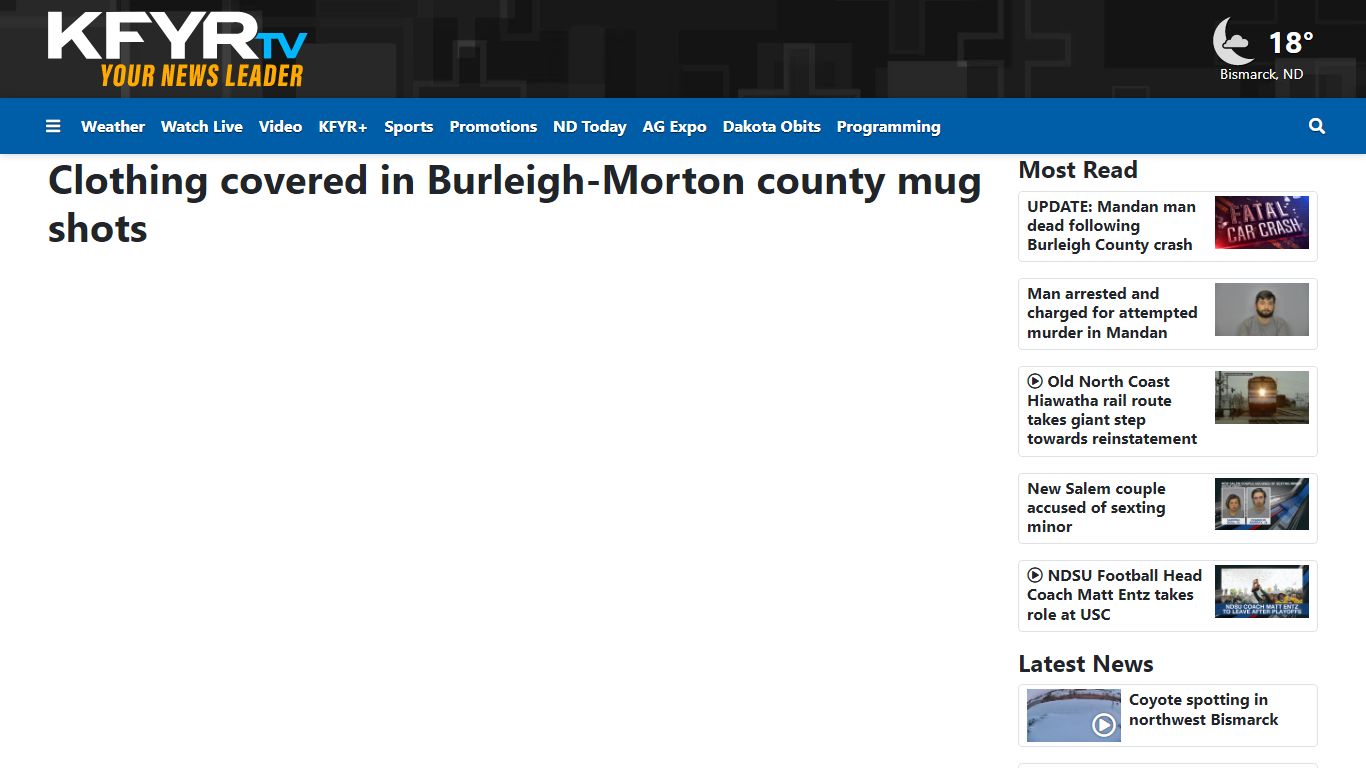 Clothing covered in Burleigh-Morton county mug shots - KFYR-TV